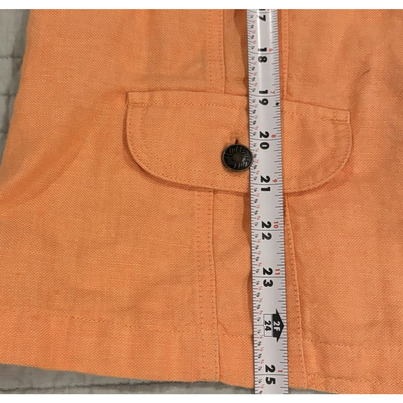 J Jill Large Linen Utility Safari Jacket Lightweight Soft Orange Resort Boho - Picture 11 of 11